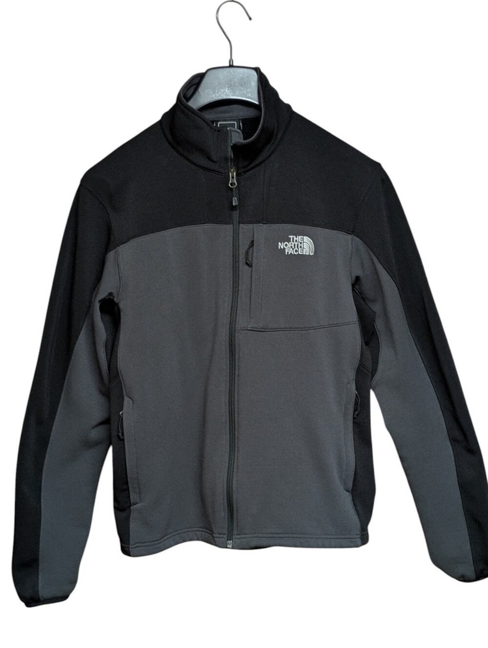 The North Face Mens Black and Gray Full Zip Fleece Jacket Size Medium